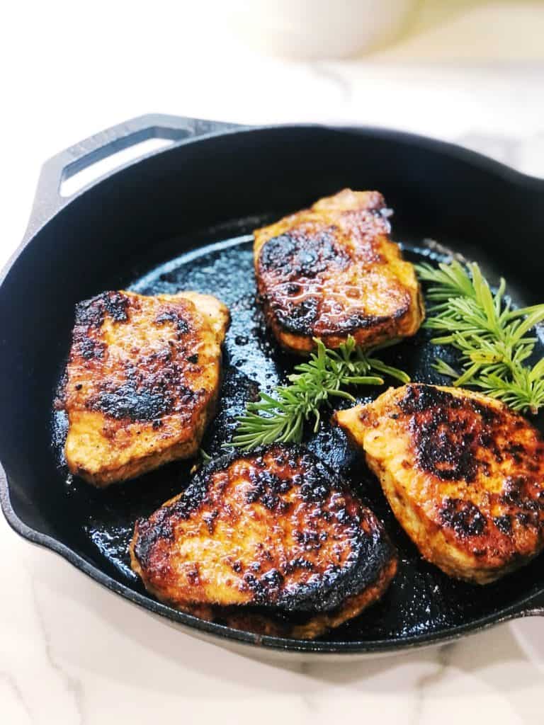 finished boneless porkchops