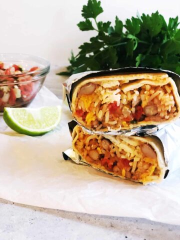 closeup of burrito