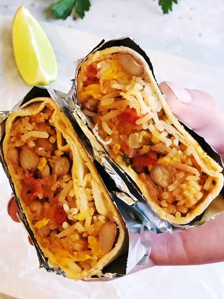 holding the burrito