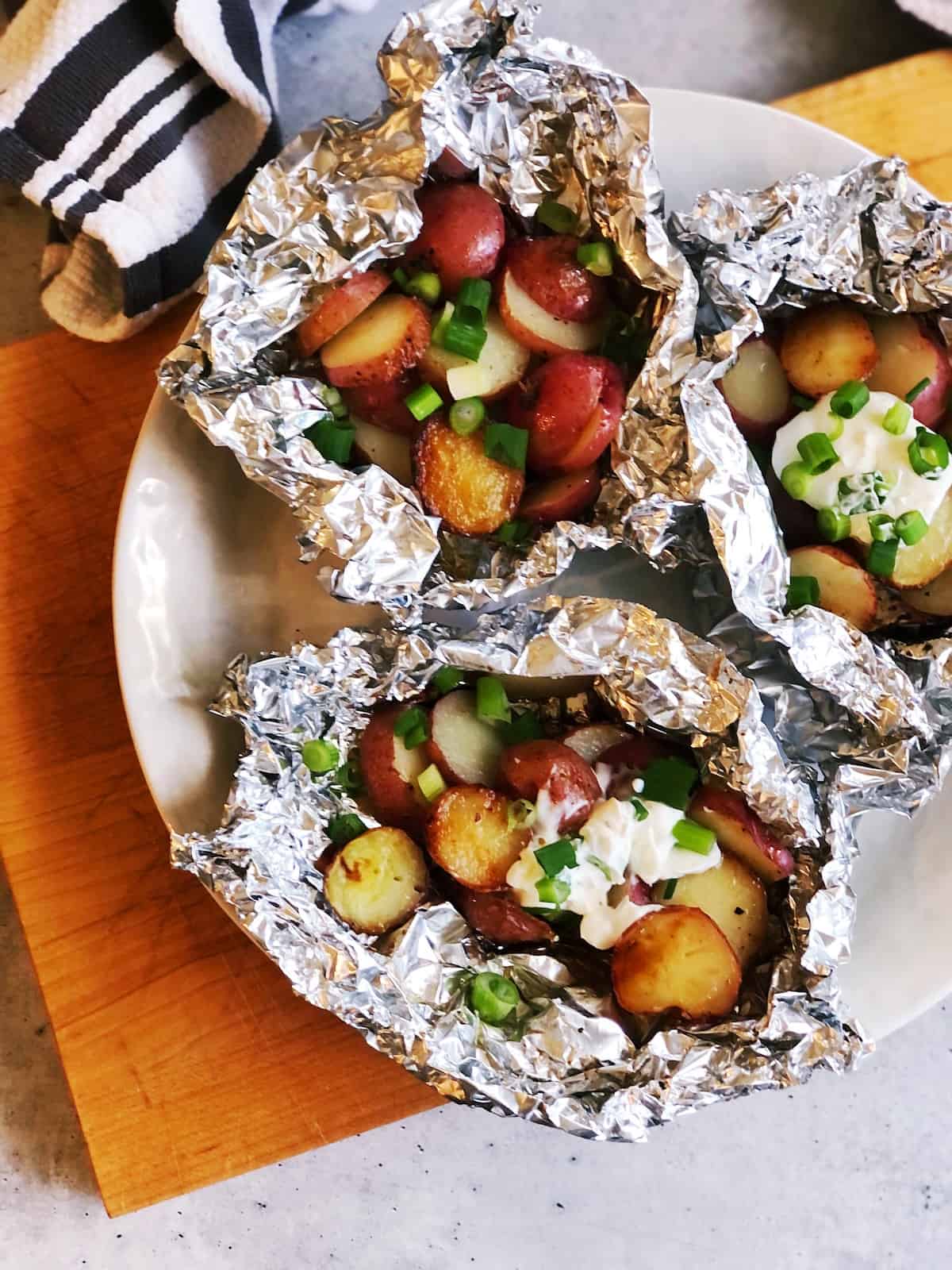 grilled potato slices