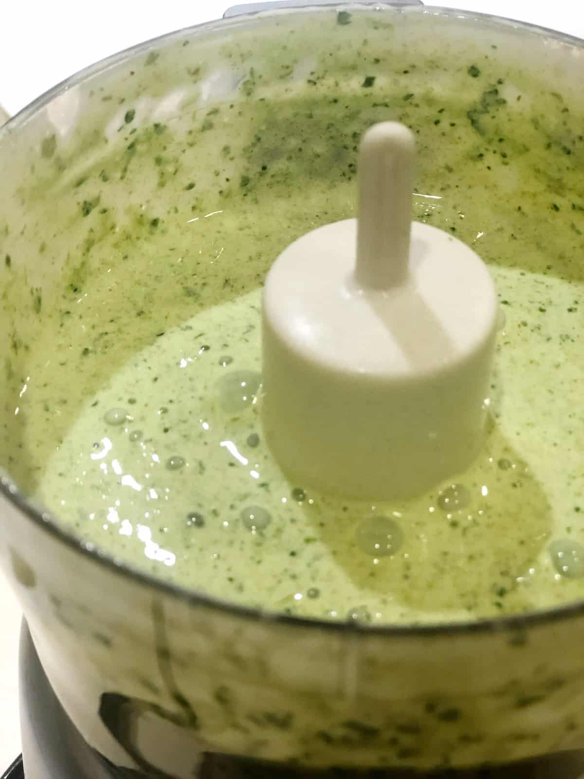 making the poblano cream sauce