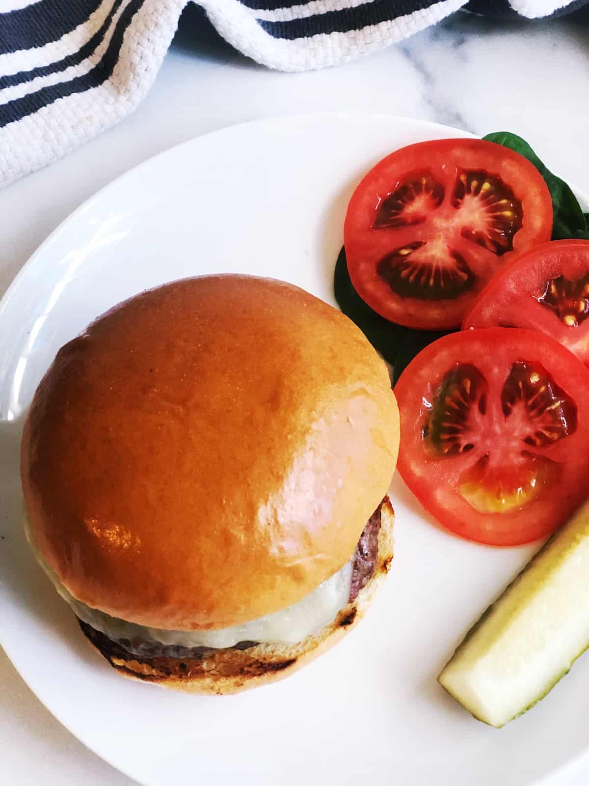 classic hamburger top view