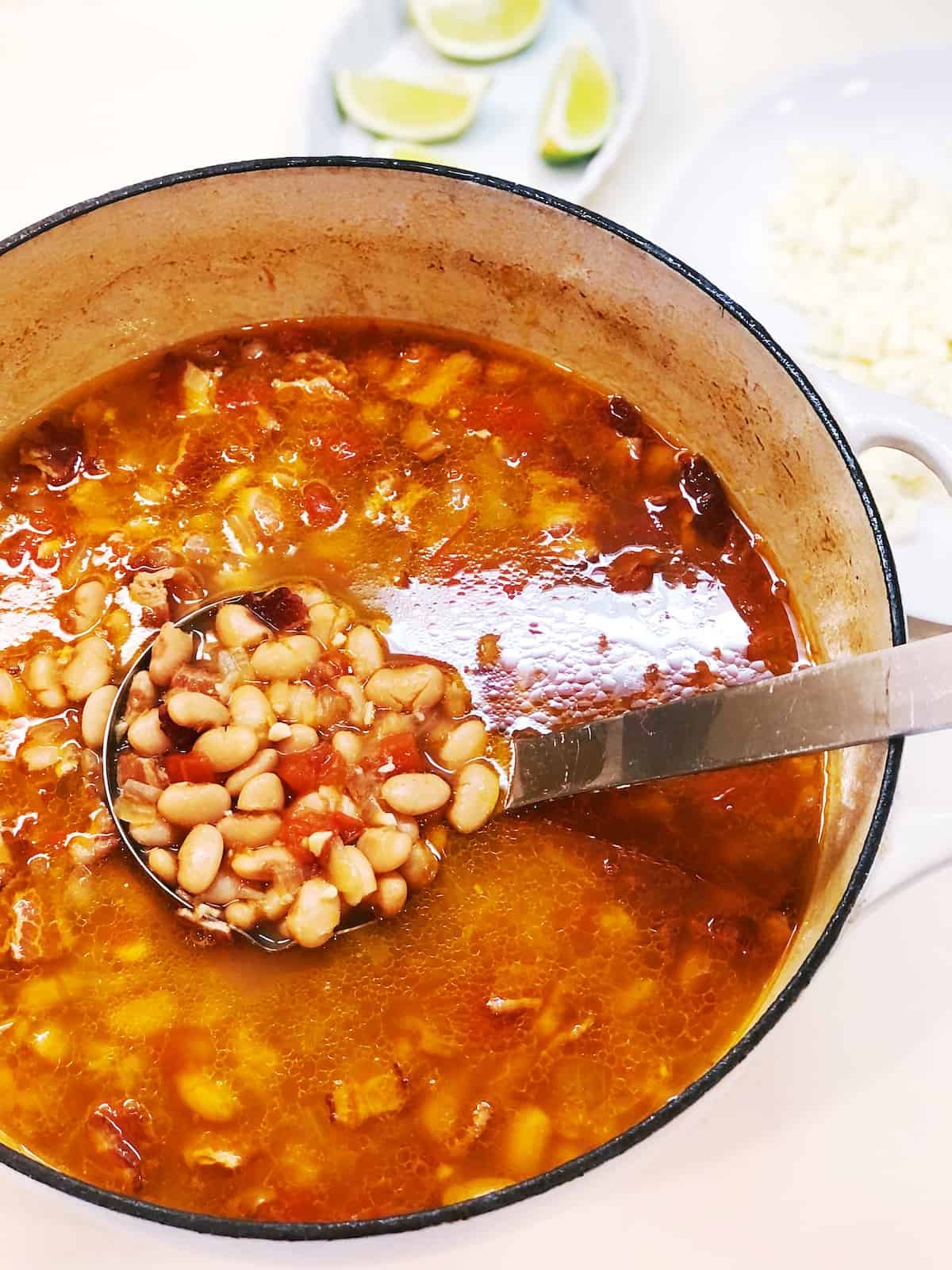 drunken beans in pot
