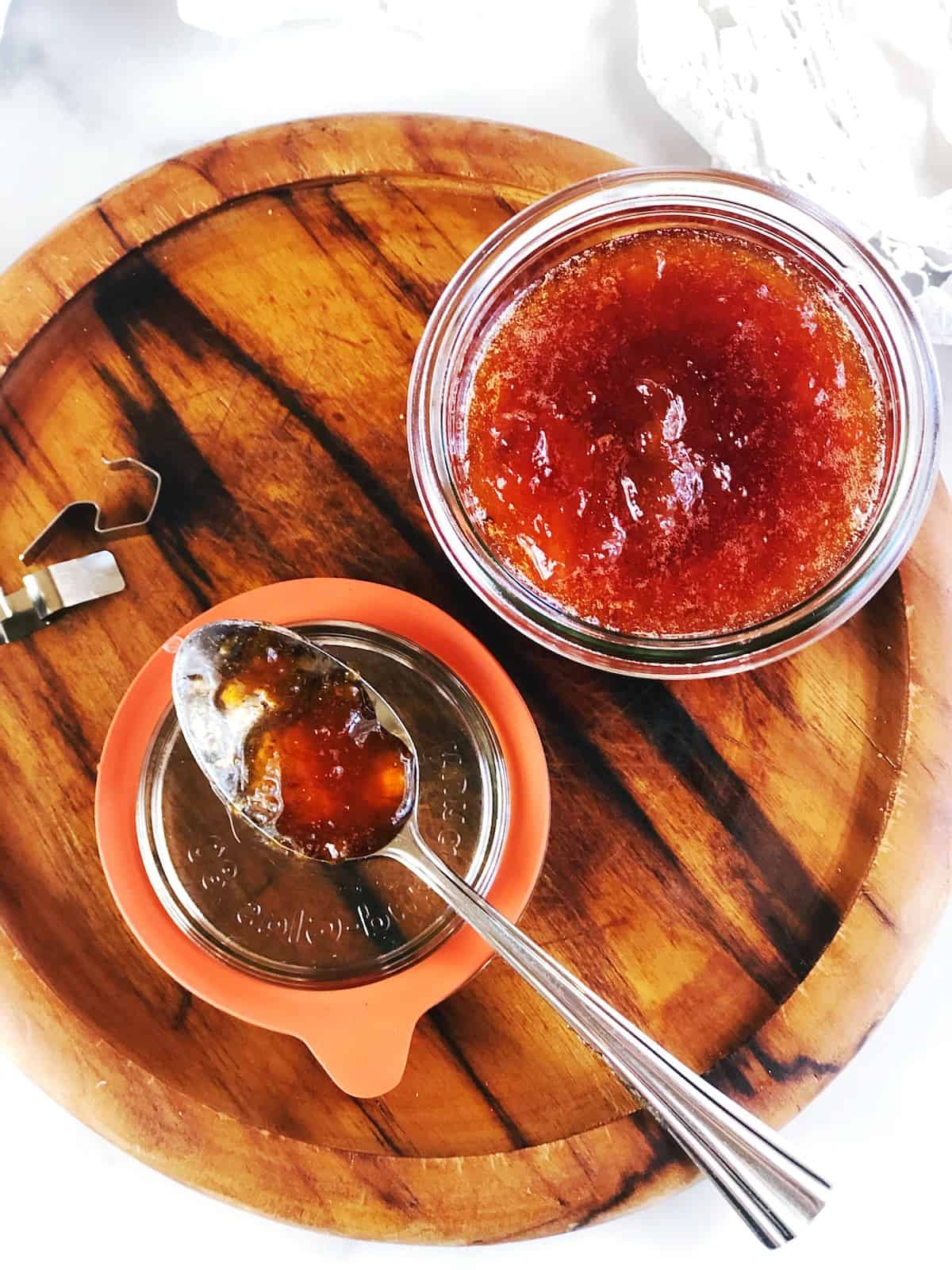 nectarine jam recipe top view