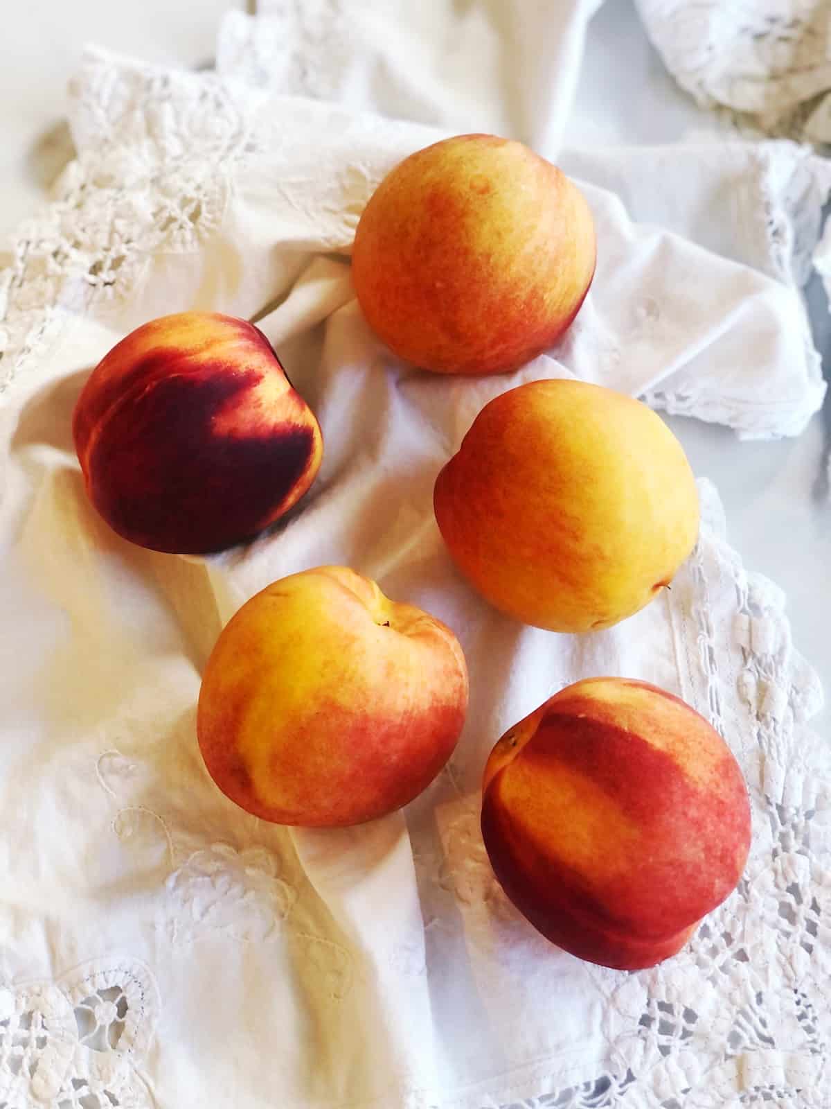 nectarines on table for homemade nectarine jam