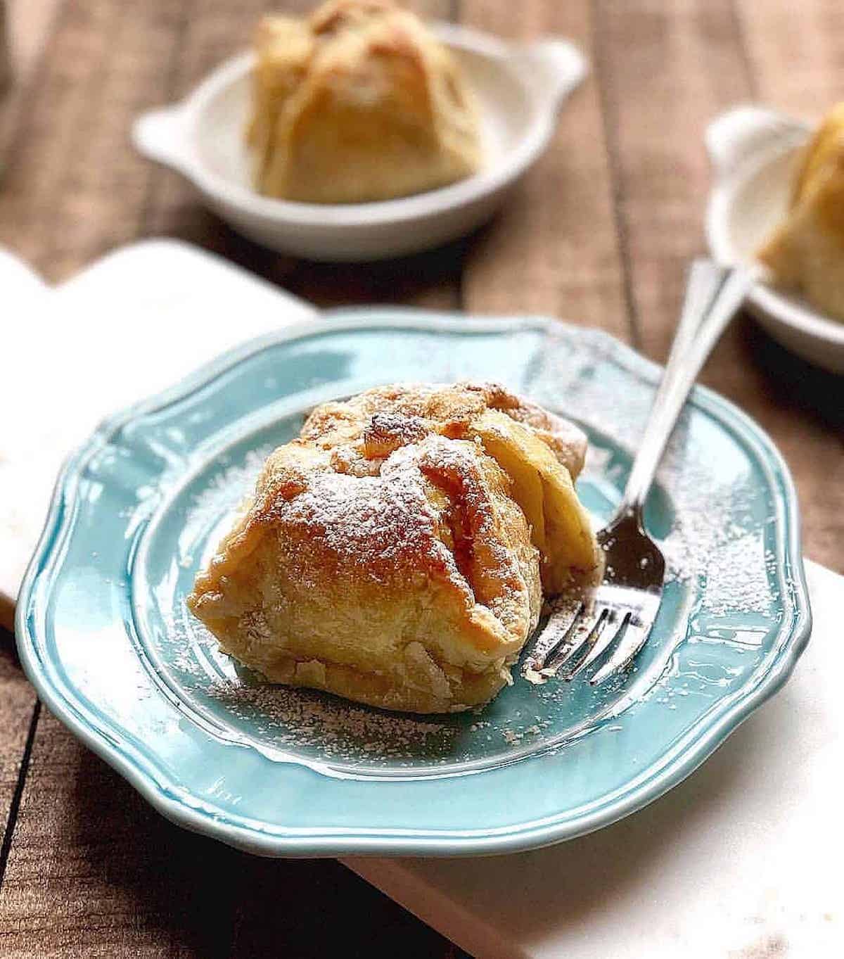 apple dumpling on plate