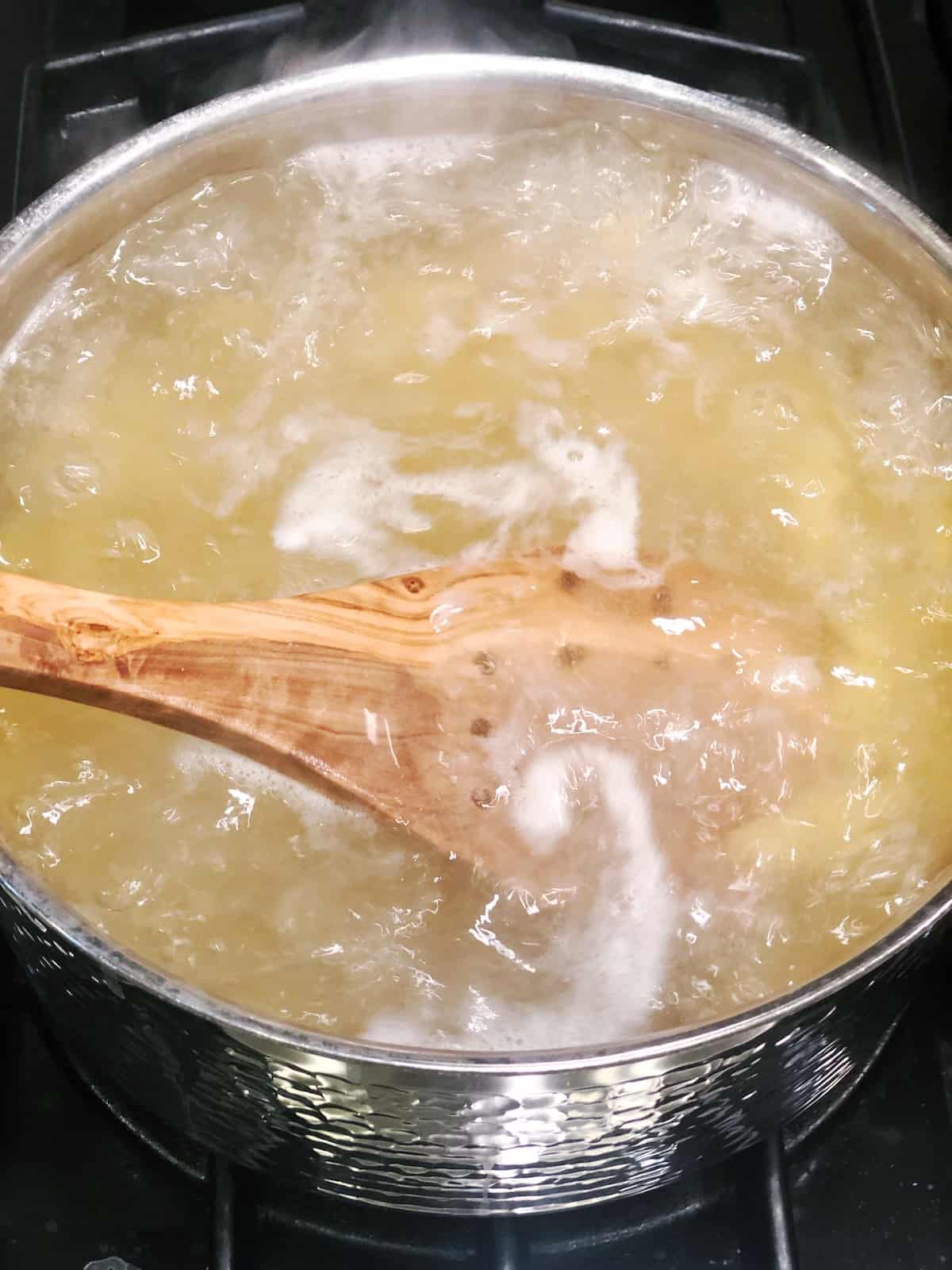 cooking pasta for pasta alla checca