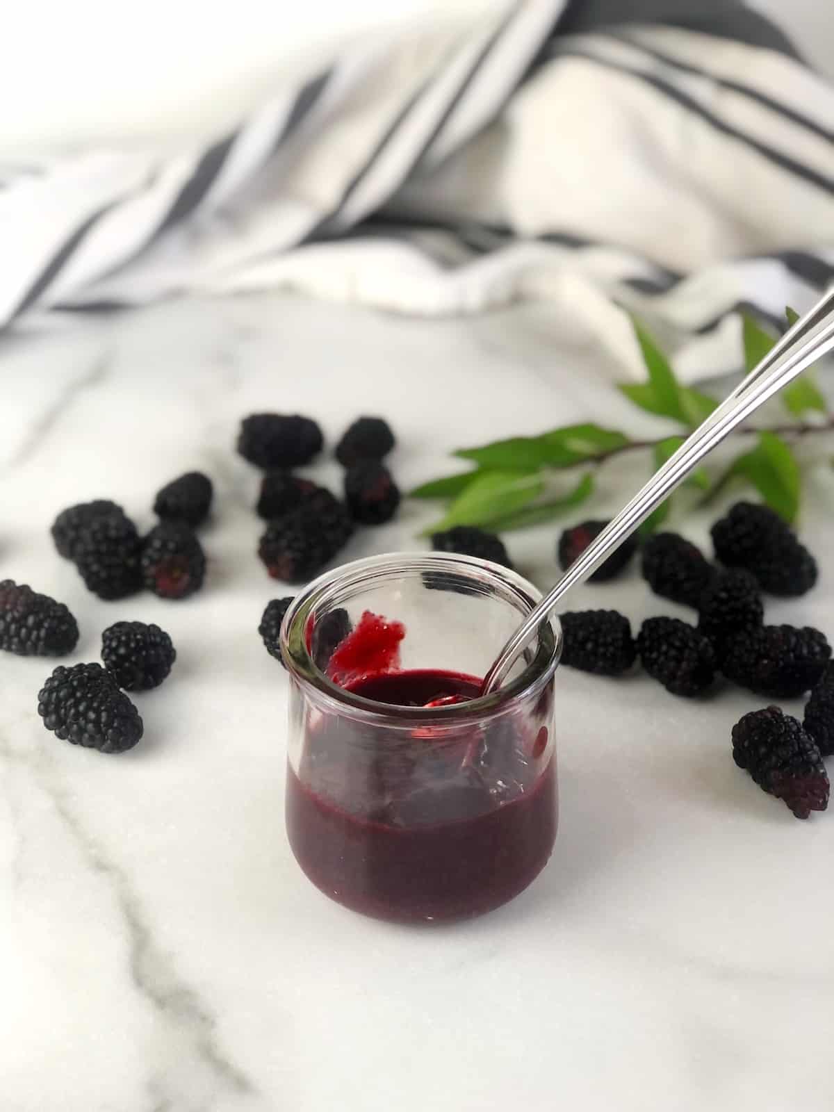 blackberry puree in jar