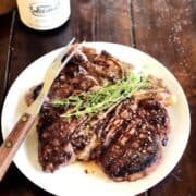 florentine t bone steak on plate