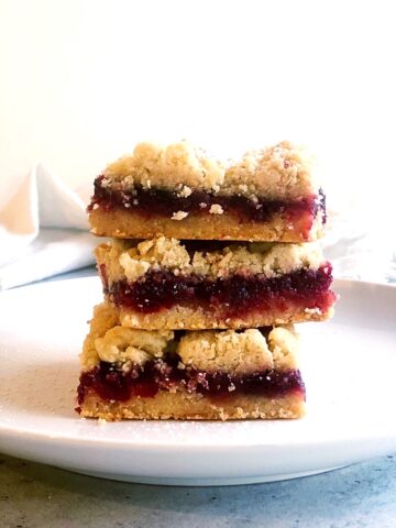 cranberry bars on plate
